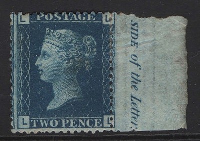 gb-1858-2d-blue-plate-13-ll-f-mint-inscription-marginal-sg46-v-fresh-c375