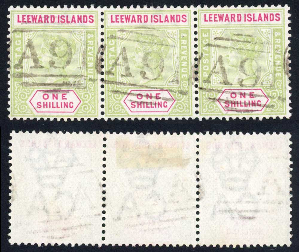 virgin-is-leeward-is-sg7-1-strip-faded-a91-used-on-board-the-cunard-line
