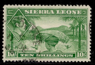 sierra-leone-gvi-sg199-10s-emerald-green-fine-used-cat-22