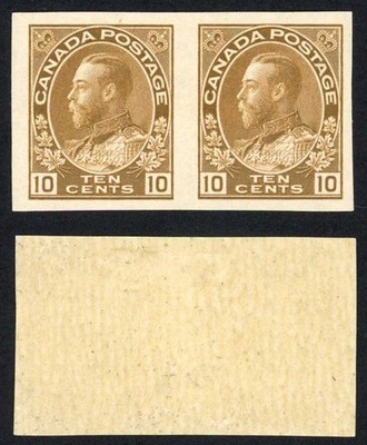 canada-sg-254-1922-31-10c-bistre-brown-imperf-pair-m-m