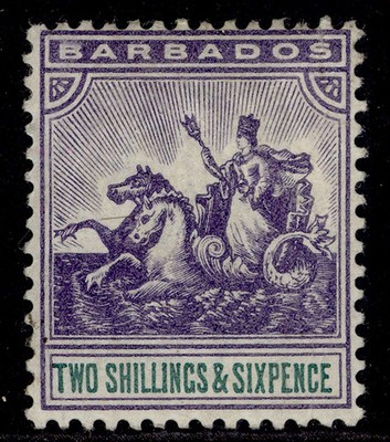 barbados-qv-sg115-2s-6d-violet-green-m-mint-cat-150