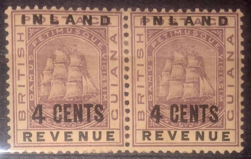 british-guiana-sg178-178a-pair-mnh-mvlh-left-stamp-showing-large-4-variety