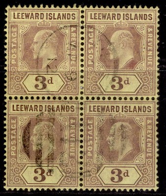 leeward-islands-edvii-sg41-3d-purple-yellow-fine-used-cat-38-block