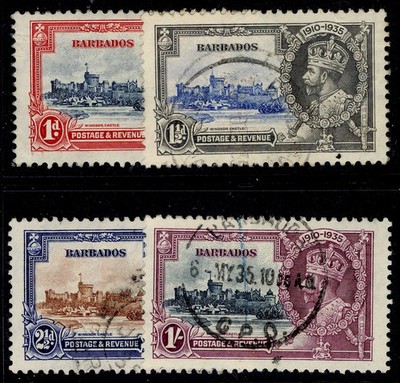 barbados-gv-sg241-244-1935-silver-jubilee-set-fine-used-cat-45