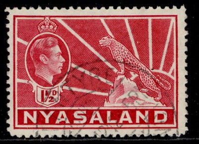 nyasaland-protectorate-gvi-sg132-1d-carmine-fine-used