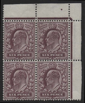 gb-1911-6d-dull-purple-fluorescent-ord-paper-fine-block-of-4-with-plate-dot