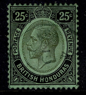 british-honduras-gv-sg133-25c-black-emerald-used