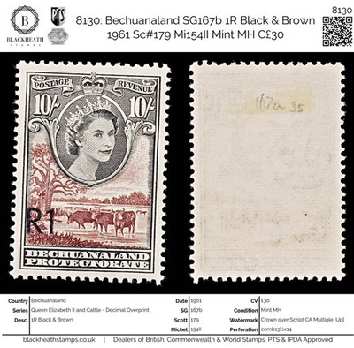 8130-bechuanaland-sg167b-1r-black-brown-1961-sc-179-mi154ii-mint-mh-c30