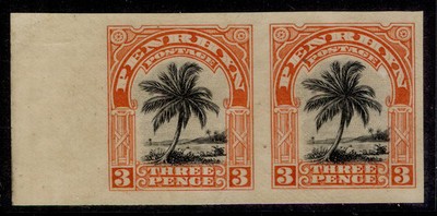 penrhyn-island-gv-sg35-var-1920-3d-imperf-pair-printed-on-gummed-side-nh-mint
