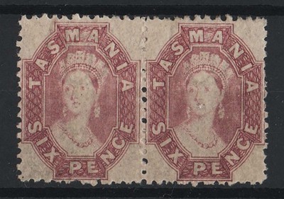 tasmania-1863-6d-reddish-mauve-perf-12-um-pair-v-fresh-sg76-c500-as-mm