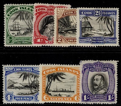 cook-islands-gv-sg106-112-1933-36-complete-set-m-mint-cat-35