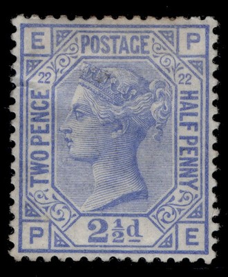 gb-qv-sg157-2d-blue-plate-22-m-mint-cat-250-pe