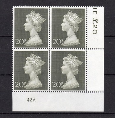 20p-machin-unmounted-mint-plate-42a-block-cat-20-bends