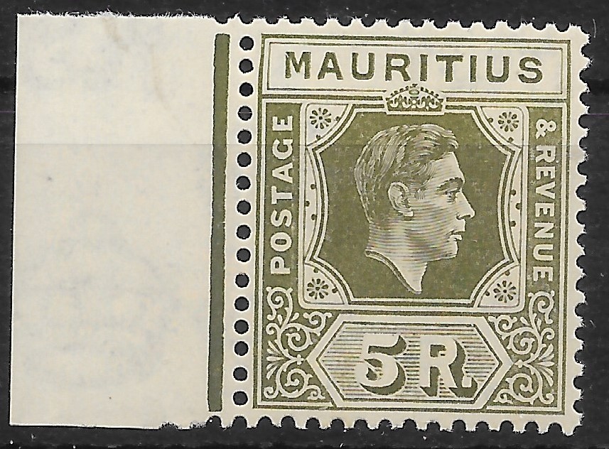 mauritius-sg262-1938-5r-olive-green-mnh