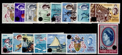 turks-caicos-qeii-sg297-311-1969-decimal-set-nh-mint-cat-18-wmk-upright