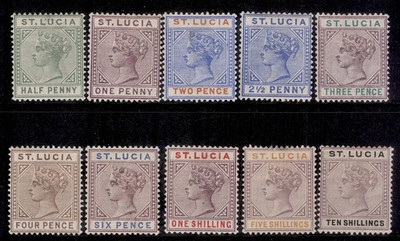 st-lucia-qv-sg43-52-1891-98-complete-set-m-mint-cat-275