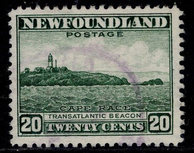 canada-newfoundland-gvi-sg286-20c-green-fine-used