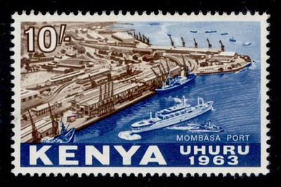 kenya-qeii-sg13-10s-brown-deep-blue-nh-mint