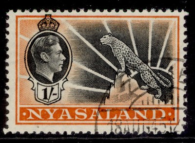nyasaland-protectorate-gvi-sg138-1s-black-orange-fine-used