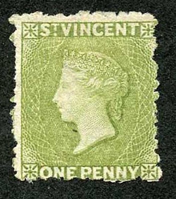 st-vincent-sg29-1d-olive-green-wmk-star-perf-11-to-12-5-mint-no-gum-cat-180-pou