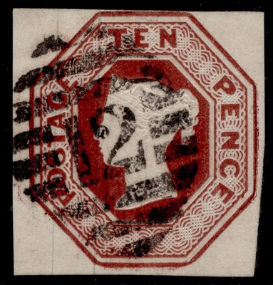 gb-qv-sg57-scarce-10d-brown-cut-square-fine-used-cat-1500