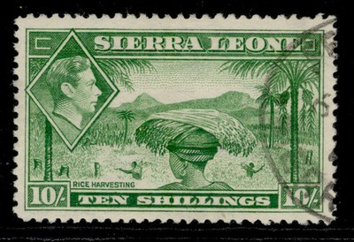 sierra-leone-gvi-sg199-10s-emerald-green-fine-used-cat-22