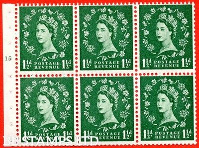 sg-572-sb66-1d-green-a-mounted-mint-cylinder-booklet-pane-of-6-cyl-b76290