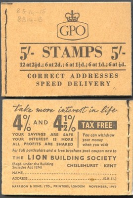 h31-5-booklet-wmk-edwards-with-2d-light-red-brown-pane-november-1957