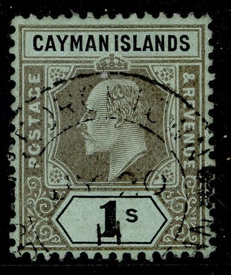 cayman-islands-edvii-sg31-1s-black-green-fine-used-cat-22-cds