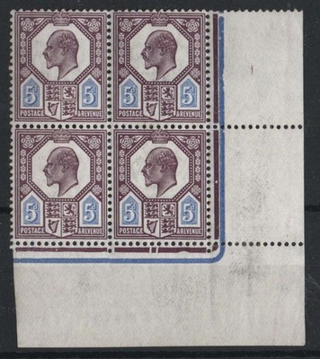 gb-1911-5d-plum-cobalt-blue-5th-printing-um-date-cut-corner-blk-of-4-plate