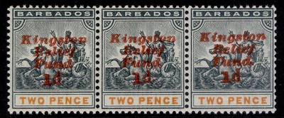 barbados-edvii-sg153e-1d-on-2d-no-stop-after-1d-in-strip-nh-mint-cat-99