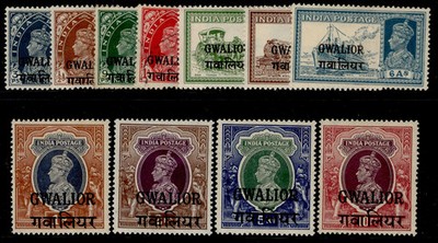 india-states-gwalior-gvi-sg105-115-1938-48-short-set-mint-used