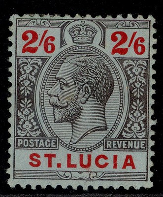 st-lucia-gv-sg87-2s-6d-black-red-blue-m-mint-cat-30