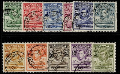 basutoland-gvi-sg18-28-1938-complete-set-fine-used-cat-55-cds-pmks