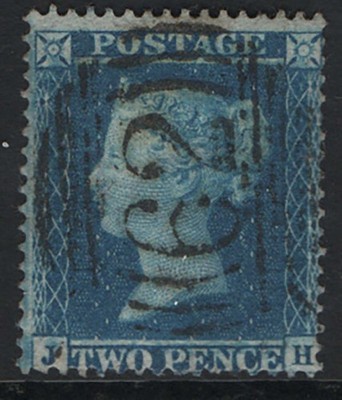 gb-1854-2d-blue-small-crown-perf-16-plate-5-jh-very-fine-used-crisp-numeral