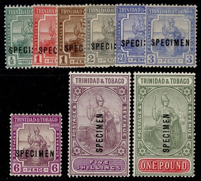 trinidad-tobago-gv-sg206s-215s-1922-28-complete-set-m-mint-cat-300