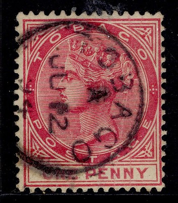 tobago-qv-sg21-1d-carmine-fine-used-cds