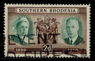 southern-rhodesia-gvi-sg70-2d-green-brown-fine-used