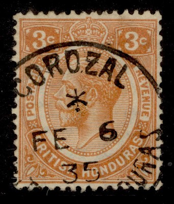 british-honduras-gv-sg129-3c-orange-very-fine-used-cds-pmk