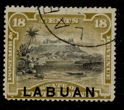 north-borneo-labuan-qv-sg71-18c-olive-brown-fine-used-cat-65