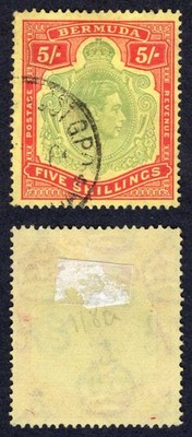 bermuda-sg118e-5-green-and-red-pale-yellow-perf-13-cds-cat-20-pounds