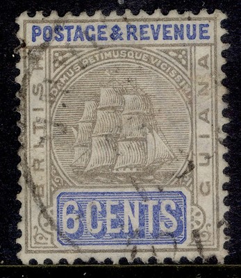 british-guiana-edvii-sg244-6c-grey-black-ultramarine-used-cat-48