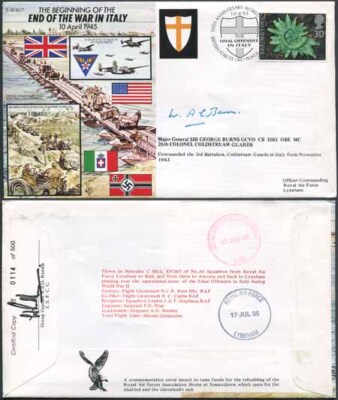 js45-7c-50th-ann-war-ii-end-of-war-in-italy-signed-by-maj-gen-sir-g-burns-n