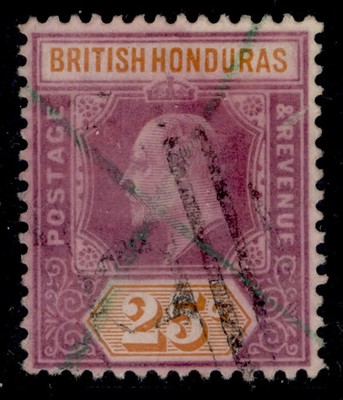 british-honduras-edvii-sg89-25c-dull-purple-orange-used-cat-65