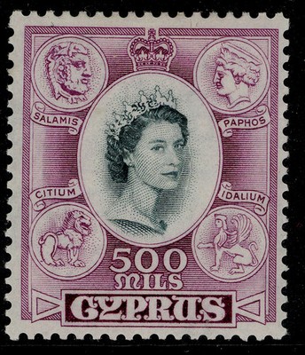 cyprus-qeii-sg186-500m-slate-purple-nh-mint-cat-38