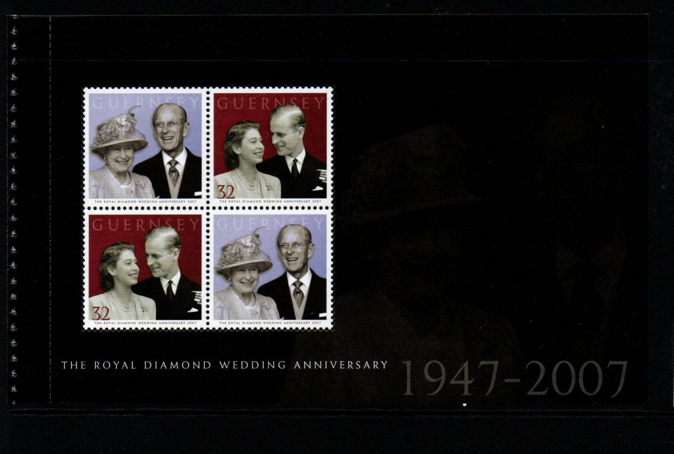 guernsey-sg1174b-2007-diamond-wedding-booklet-pane-mnh