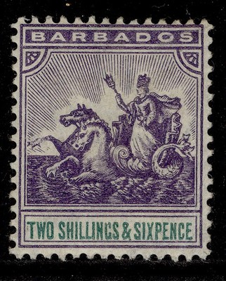 barbados-edvii-sg144-2s-6d-violet-green-m-mint-cat-65