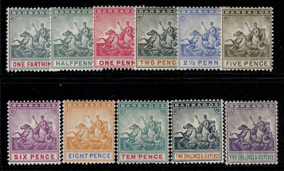 barbados-qv-sg105-115-1892-1903-complete-set-m-mint-cat-275