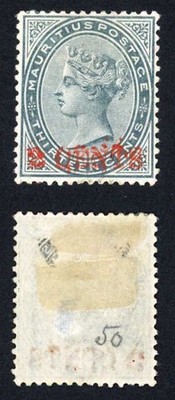 mauritius-sg117-2c-on-13c-surch-doubled-hinge-remained-and-gum-thin-cat-850