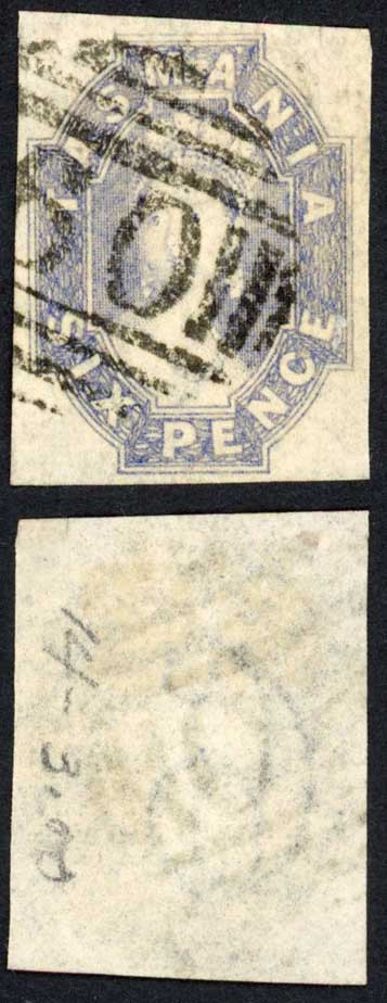 tasmania-sg44-48-6d-wmk-double-line-6-four-margins-cat-75-pounds